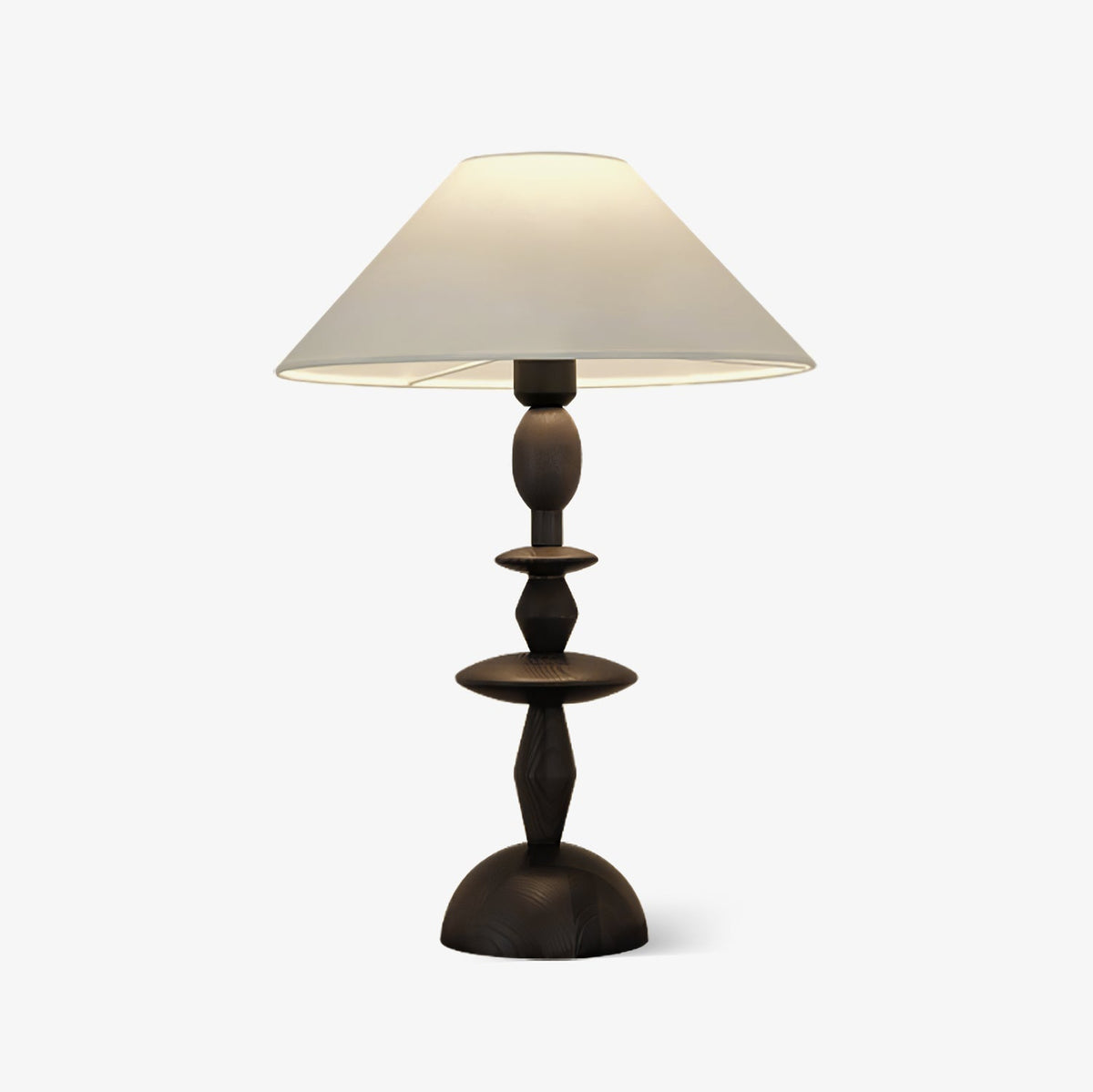 Halenir lámpara de mesa de madera y tejido