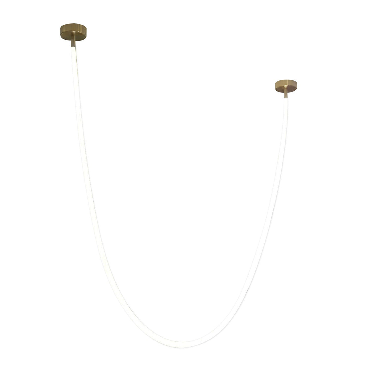 Fenris lámpara colgante Flexible Curve con cable de silicona y acabado en latón