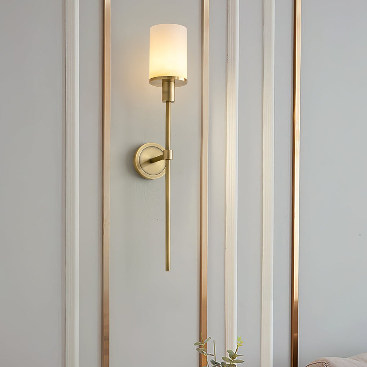 Mycara Aplique de pared Alabastro Nórdico Clásico