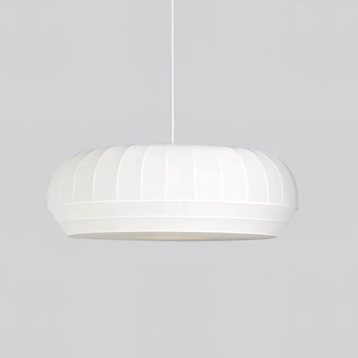 Taro lámpara colgante de tela blanca moderna minimalista con líneas verticales