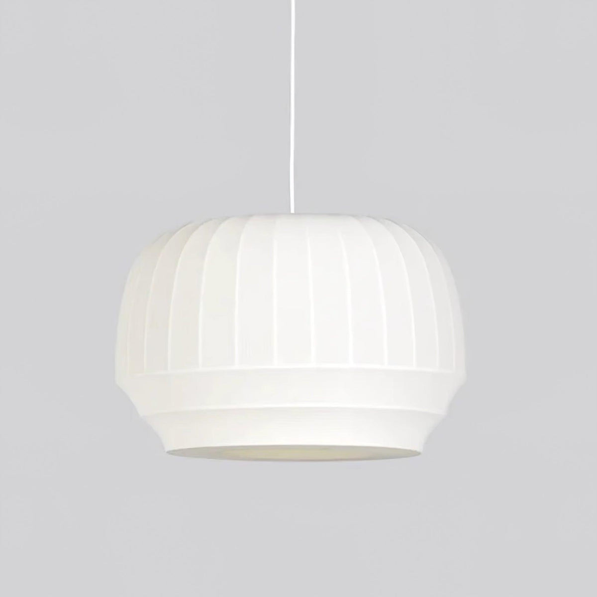 Taro lámpara colgante de tela blanca moderna minimalista con líneas verticales
