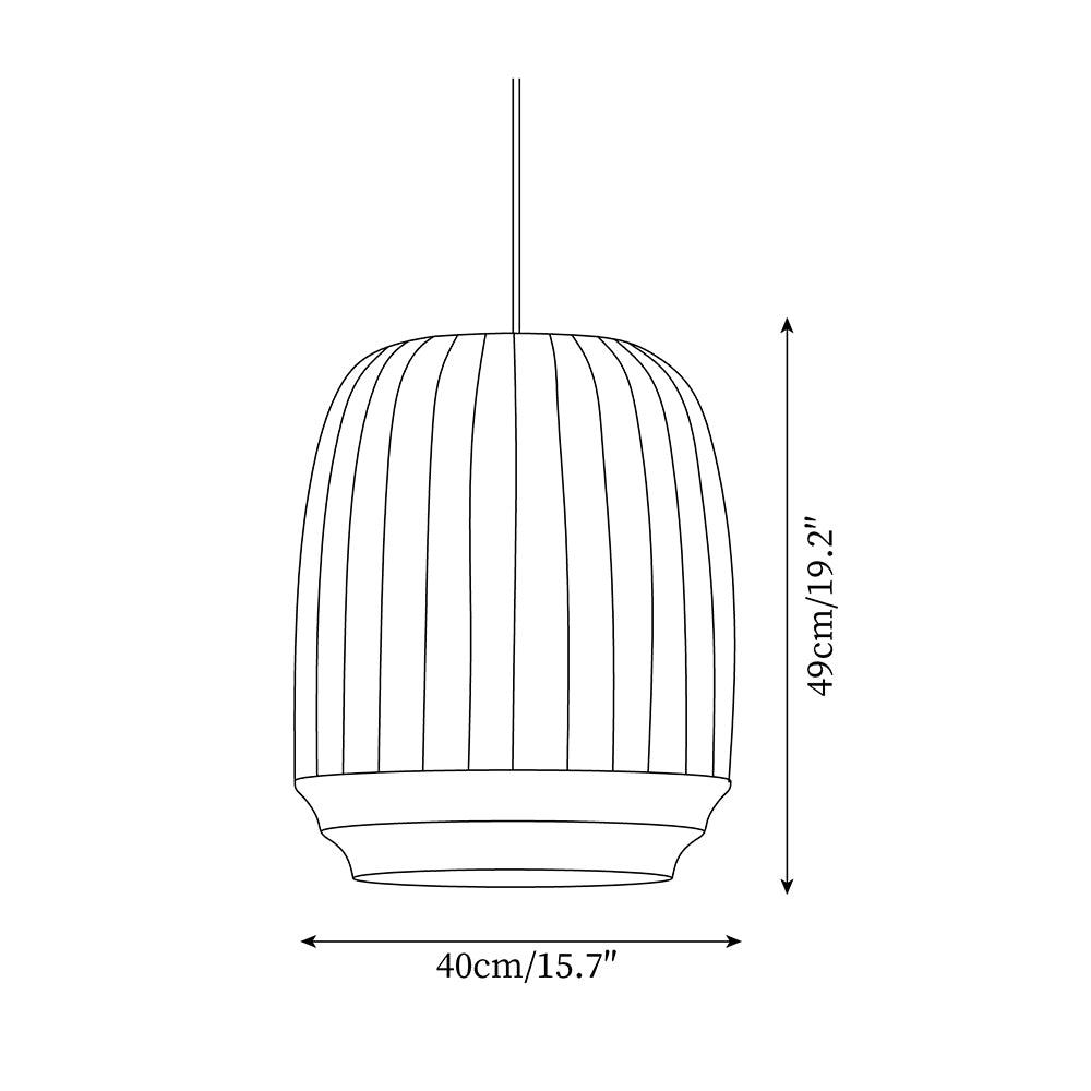 Taro lámpara colgante de tela blanca moderna minimalista con líneas verticales
