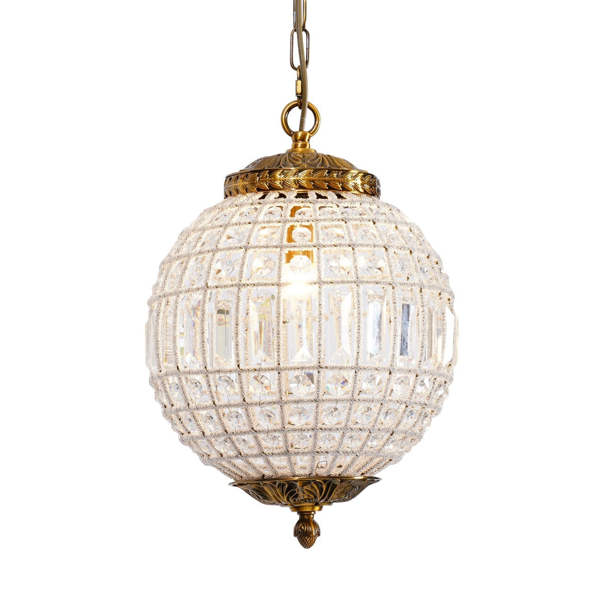 Elyinissa lámpara de araña Globo dorado cristal Vintage