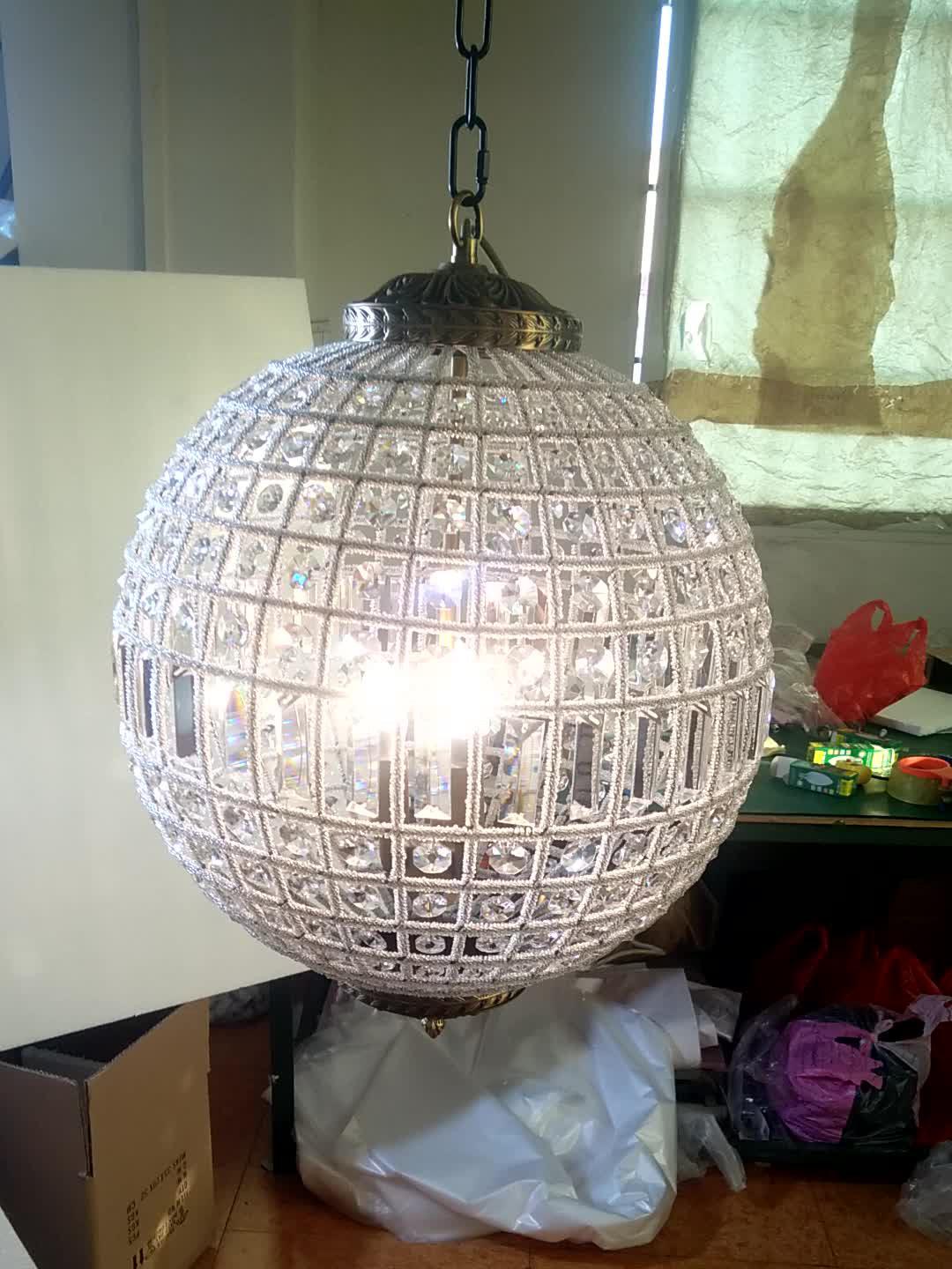 Elyinissa lámpara de araña Globo dorado cristal Vintage