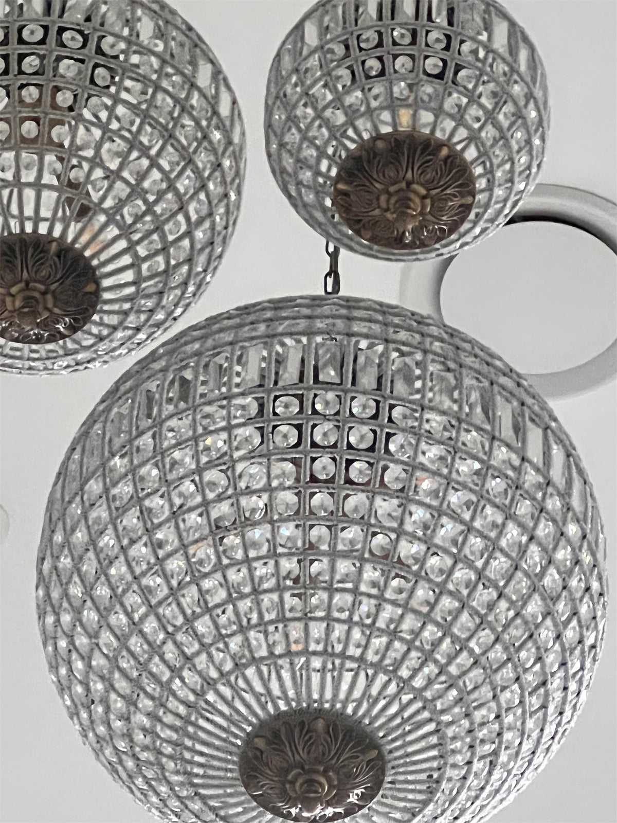 Elyinissa lámpara de araña Globo dorado cristal Vintage