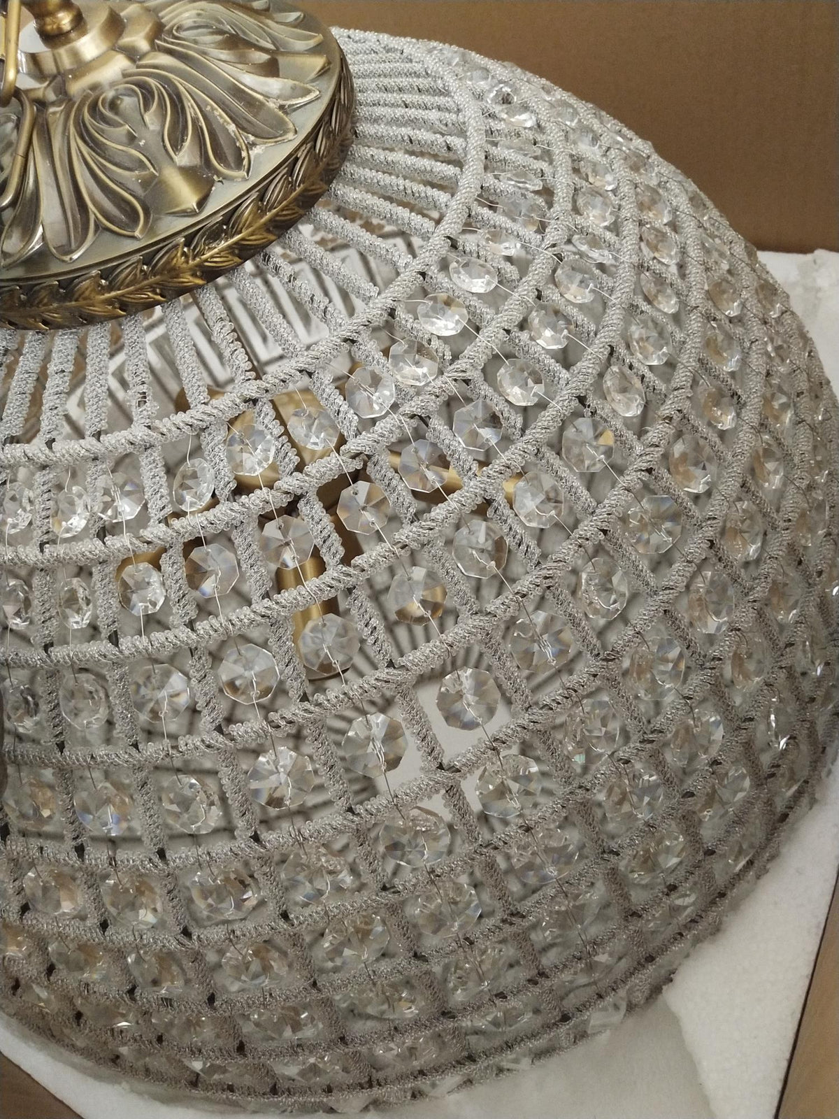 Elyinissa lámpara de araña Globo dorado cristal Vintage