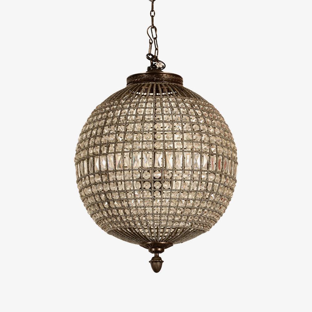 Elyinissa lámpara de araña Globo dorado cristal Vintage