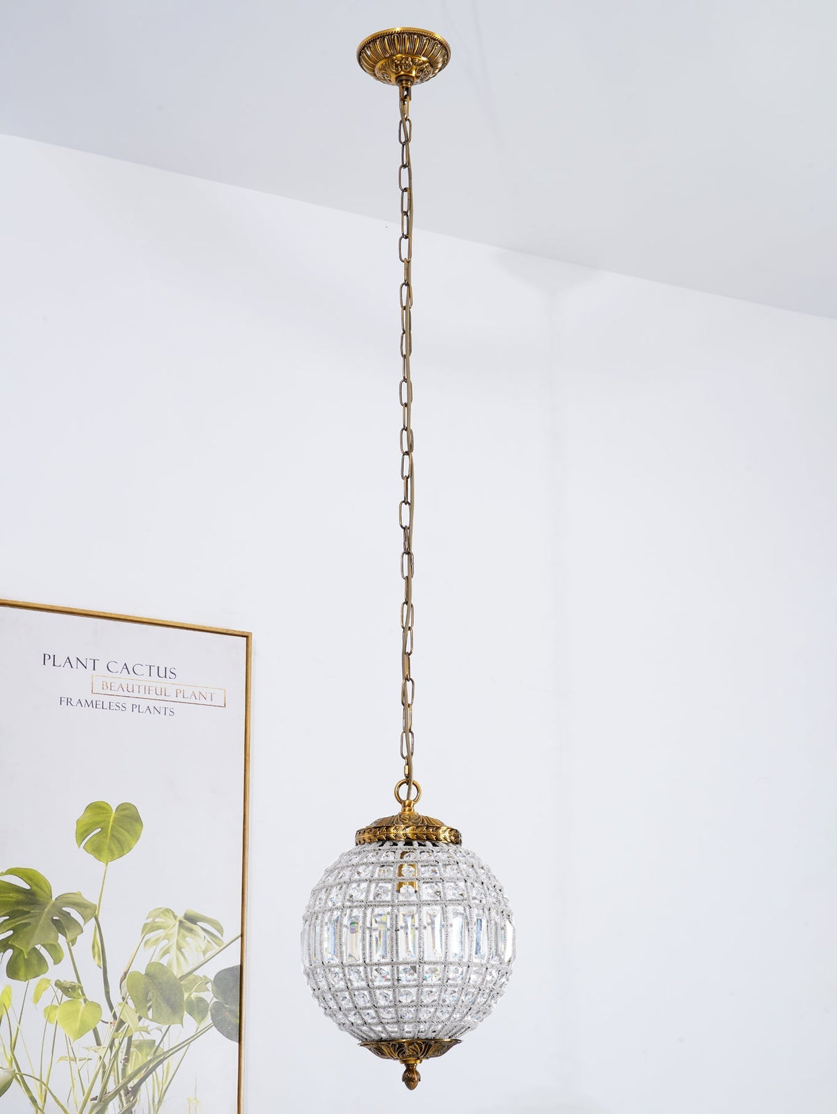 Elyinissa lámpara de araña Globo dorado cristal Vintage