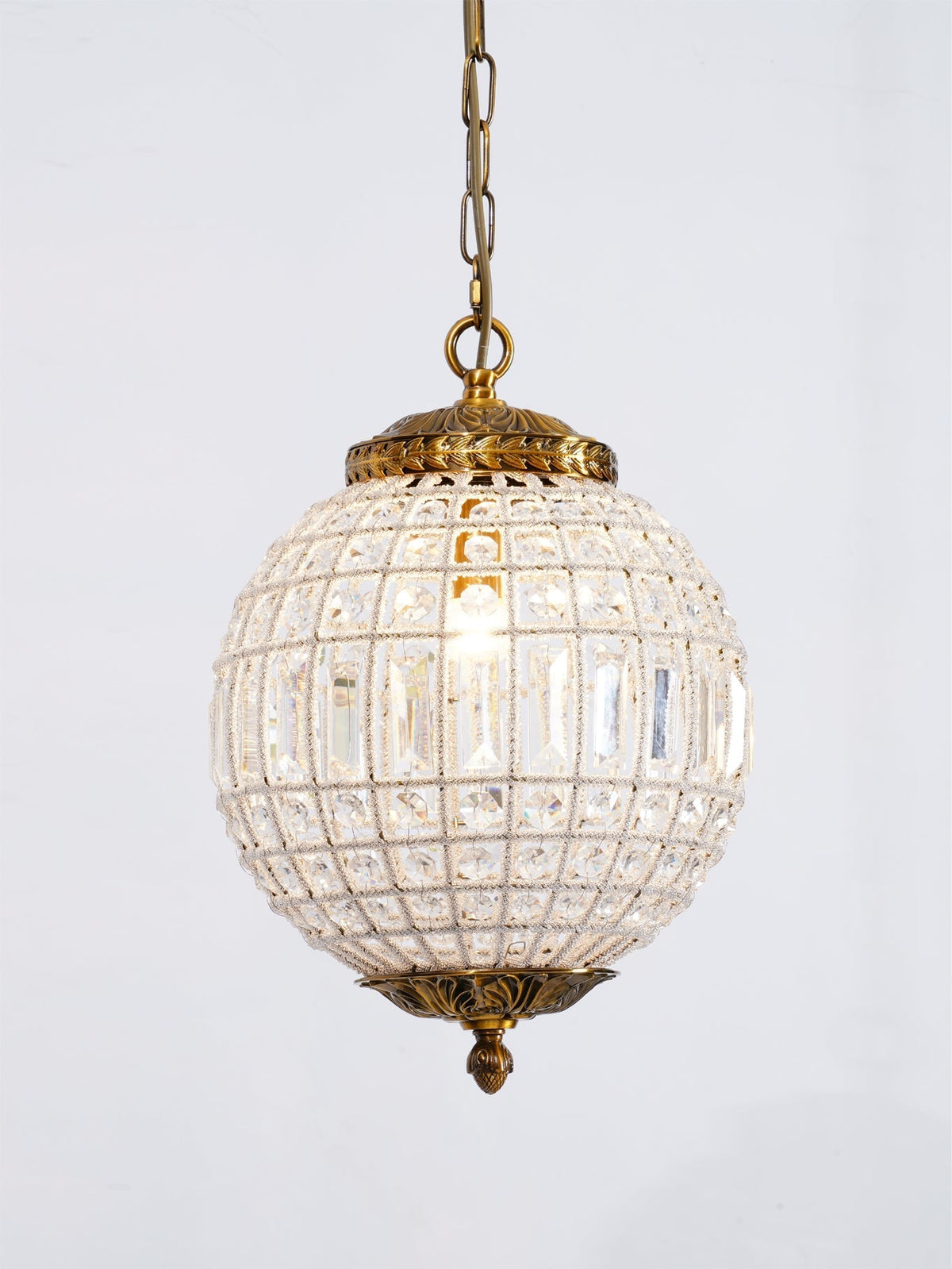 Elyinissa lámpara de araña Globo dorado cristal Vintage