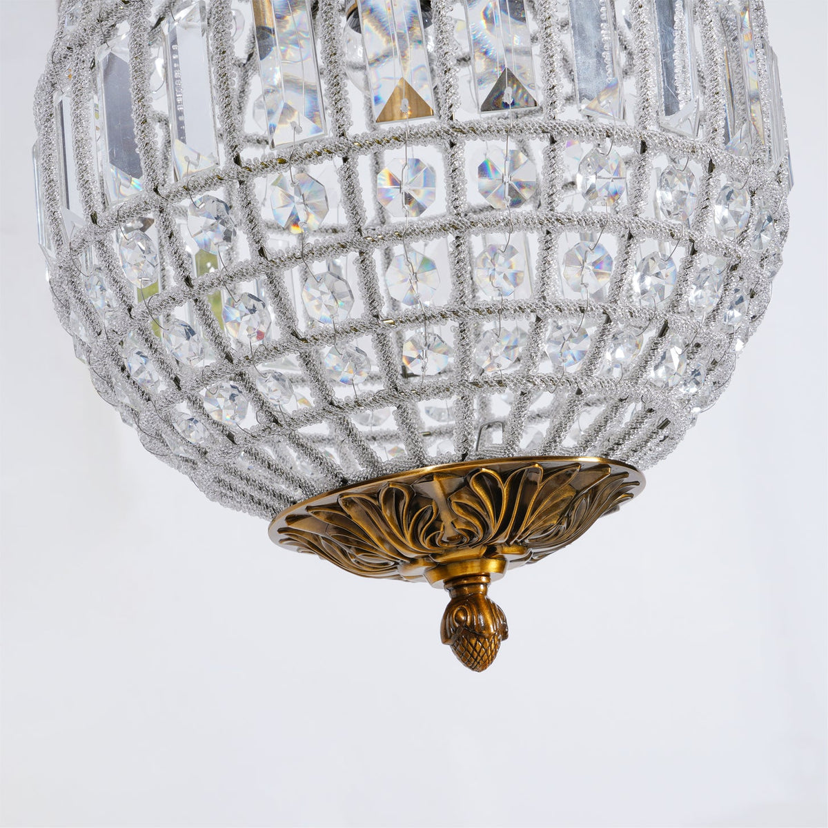 Elyinissa lámpara de araña Globo dorado cristal Vintage