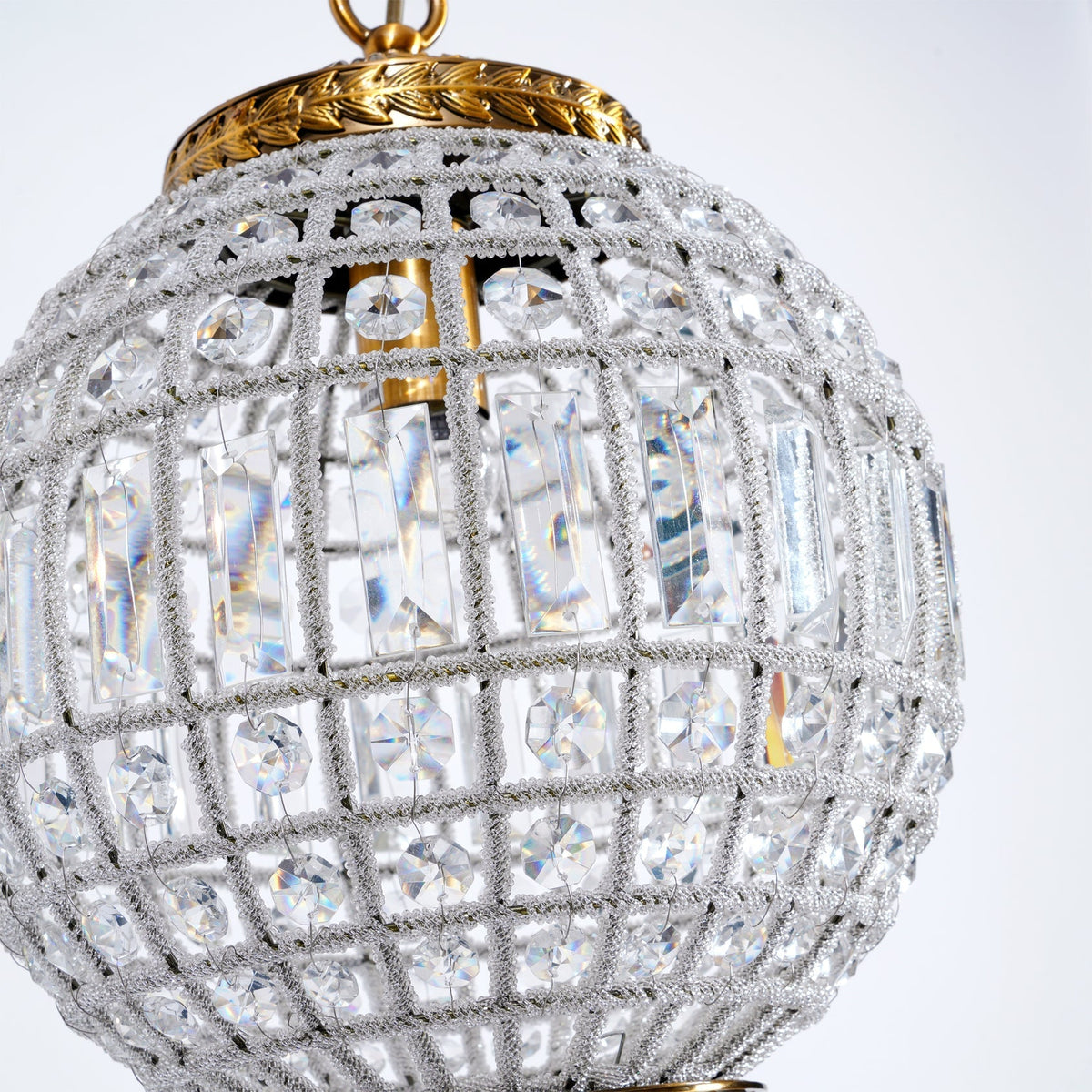 Elyinissa lámpara de araña Globo dorado cristal Vintage