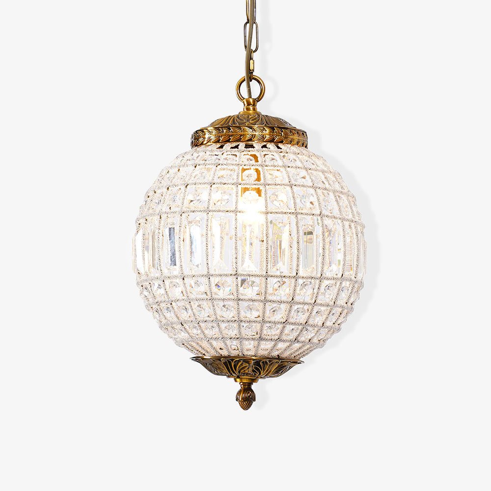 Elyinissa lámpara de araña Globo dorado cristal Vintage