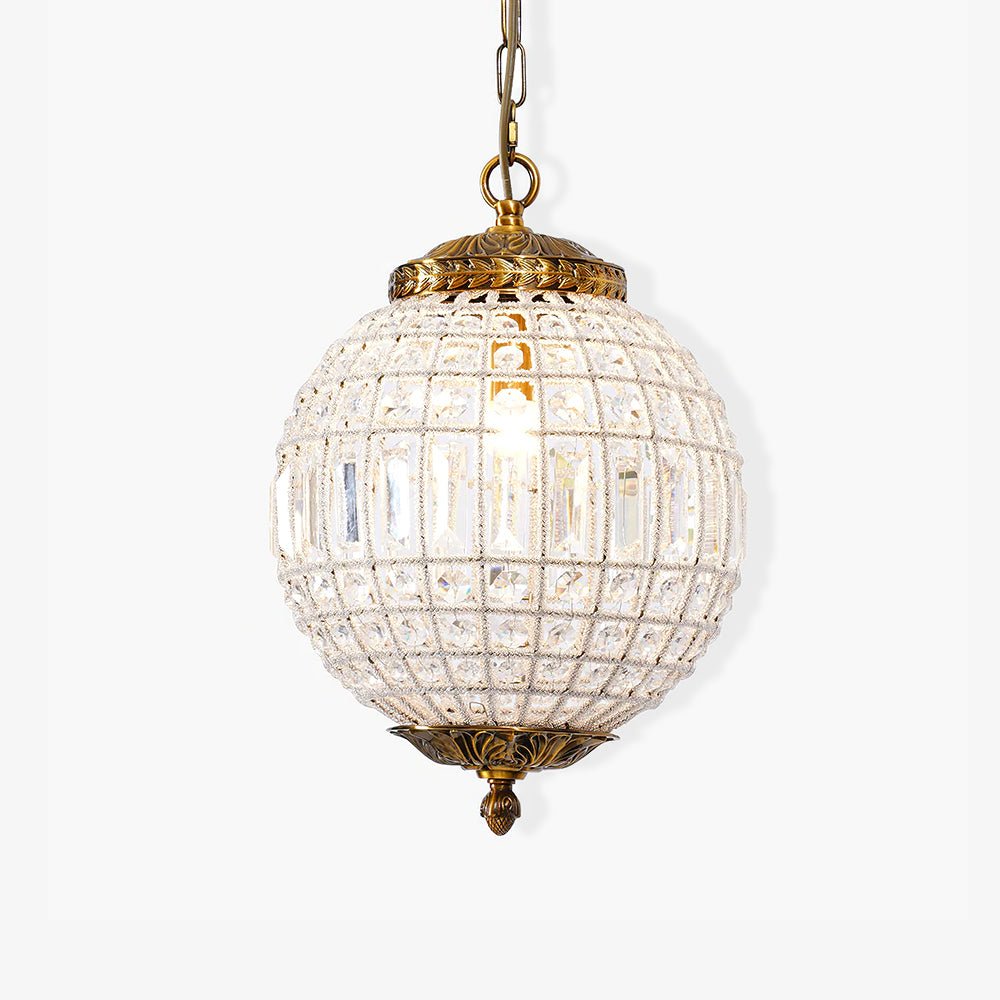 Elyinissa lámpara de araña Globo dorado cristal Vintage