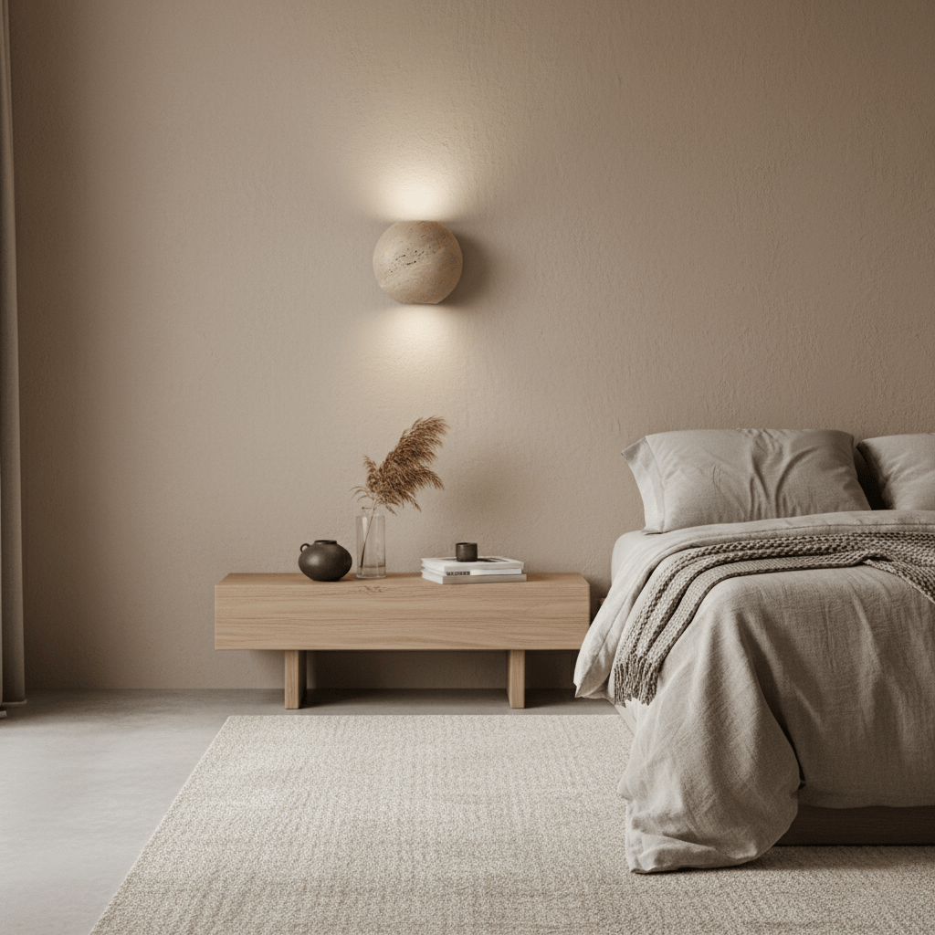 Travian aplique de pared travertino con esfera