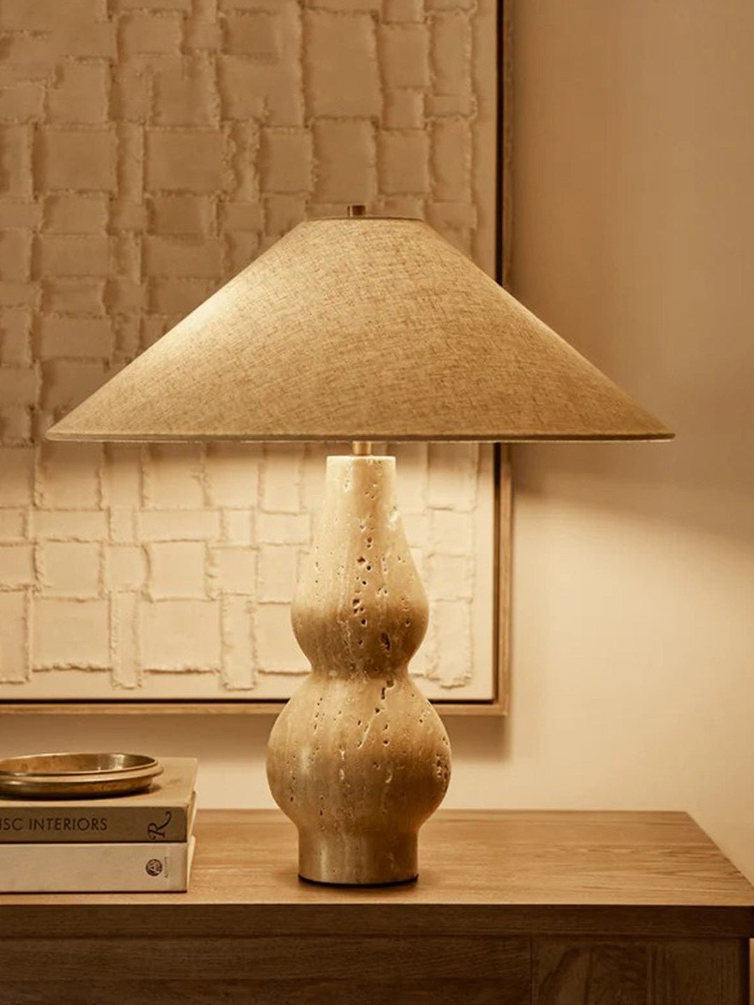 Travertino Double-Gourd lámpara de mesa