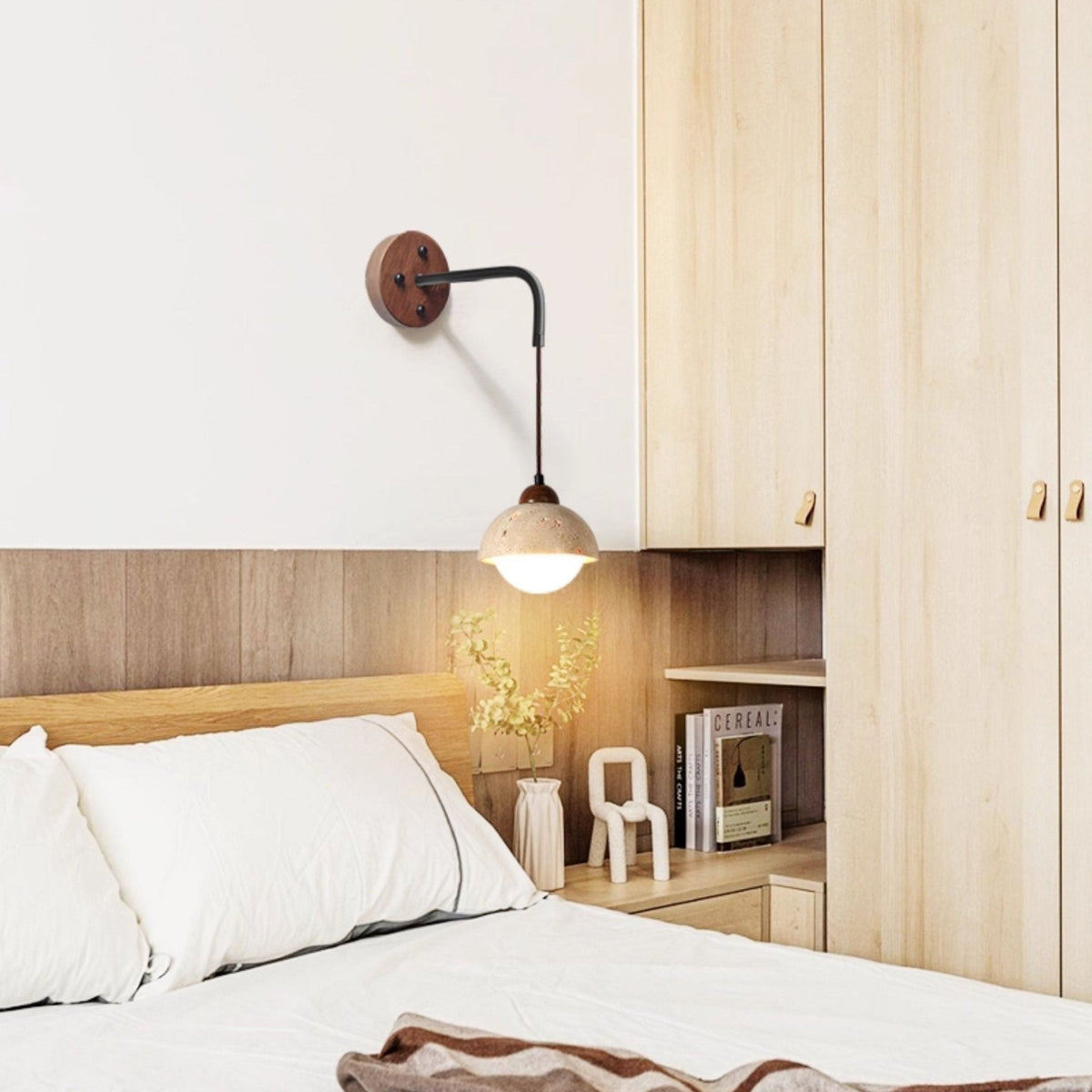 Aplique de pared de travertino Swing Arm