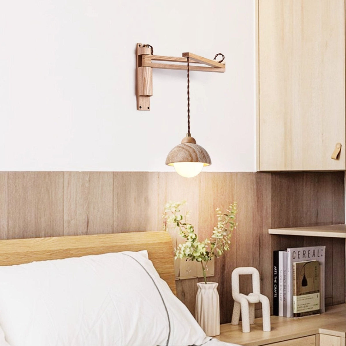 Aplique de pared de travertino Swing Arm