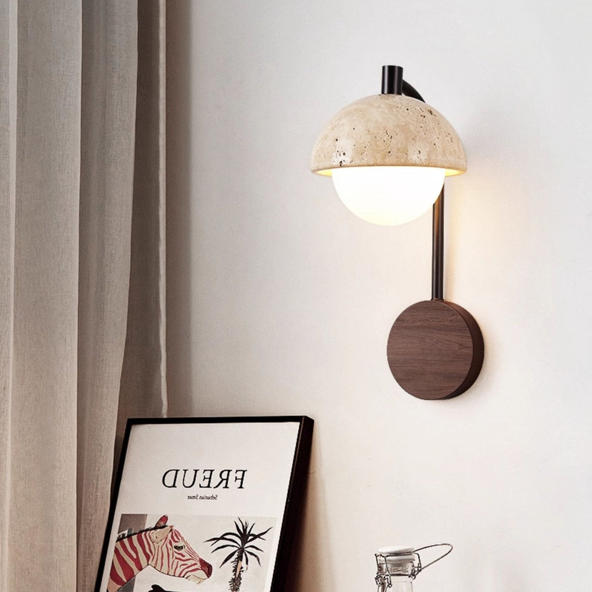 Aplique de pared de travertino Swing Arm