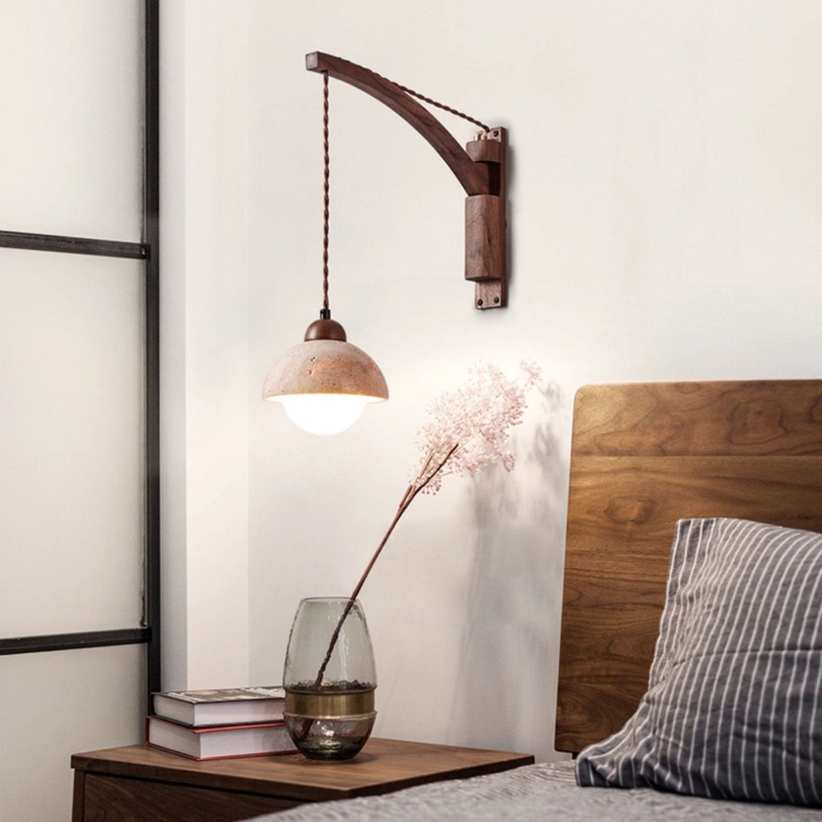 Aplique de pared de travertino Swing Arm