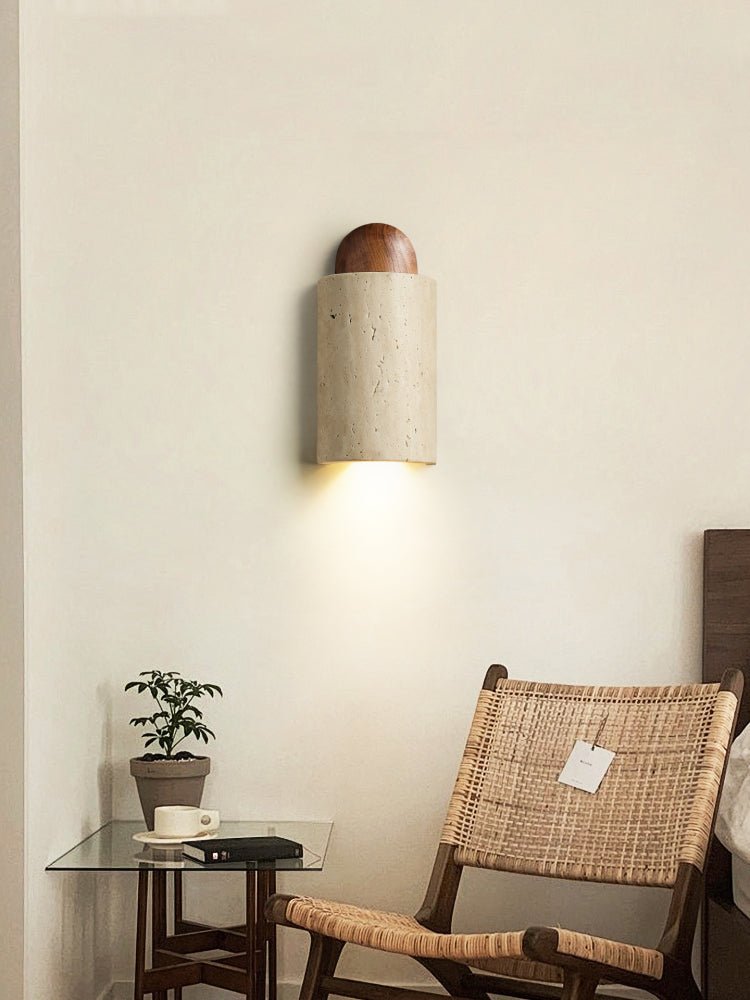 Zyphe aplique de pared en travertino amarillo natural