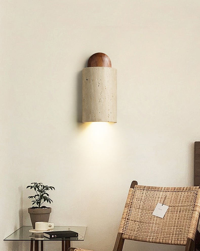 Zyphe aplique de pared en travertino amarillo natural