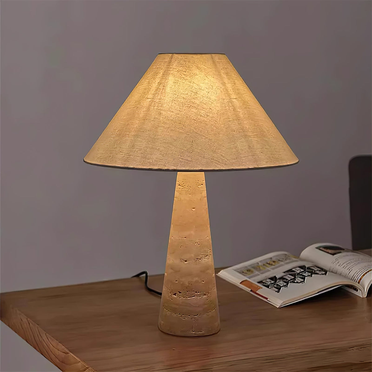 Tavarette lámpara de mesa travertino