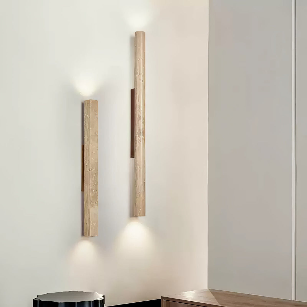 Noriira aplique de pared minimalista en travertino
