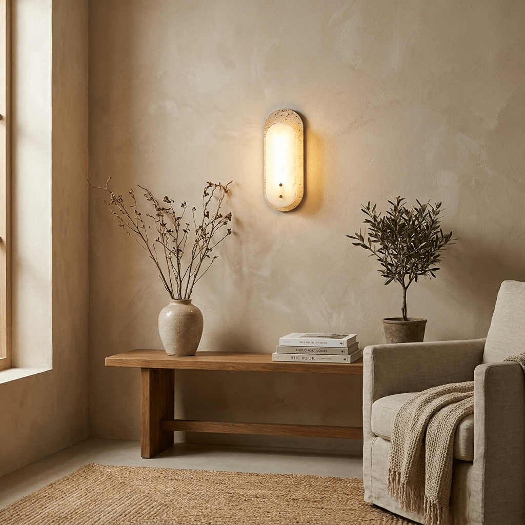 Aplique de pared travertino alabastro