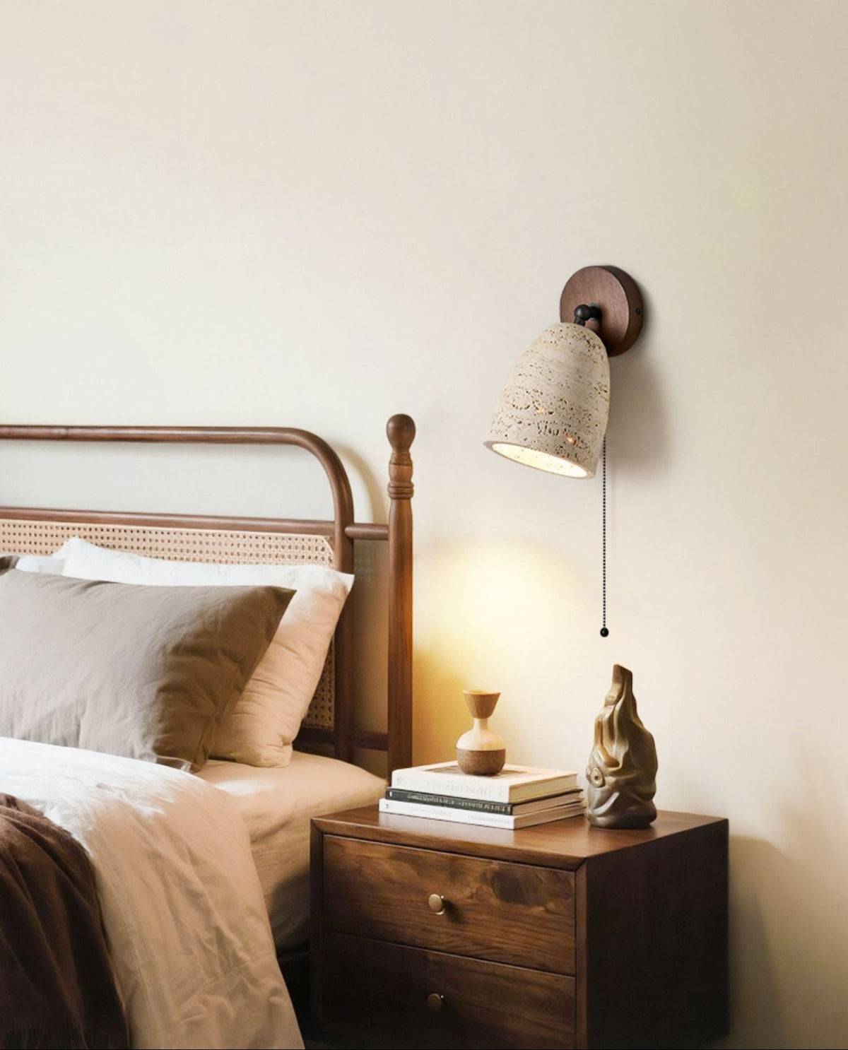 Valeholt aplique de pared travertino con pivote