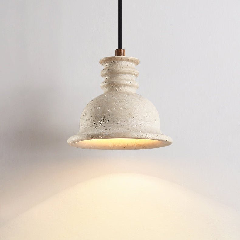 Harrow lámpara colgante de cúpula con textura en travertino