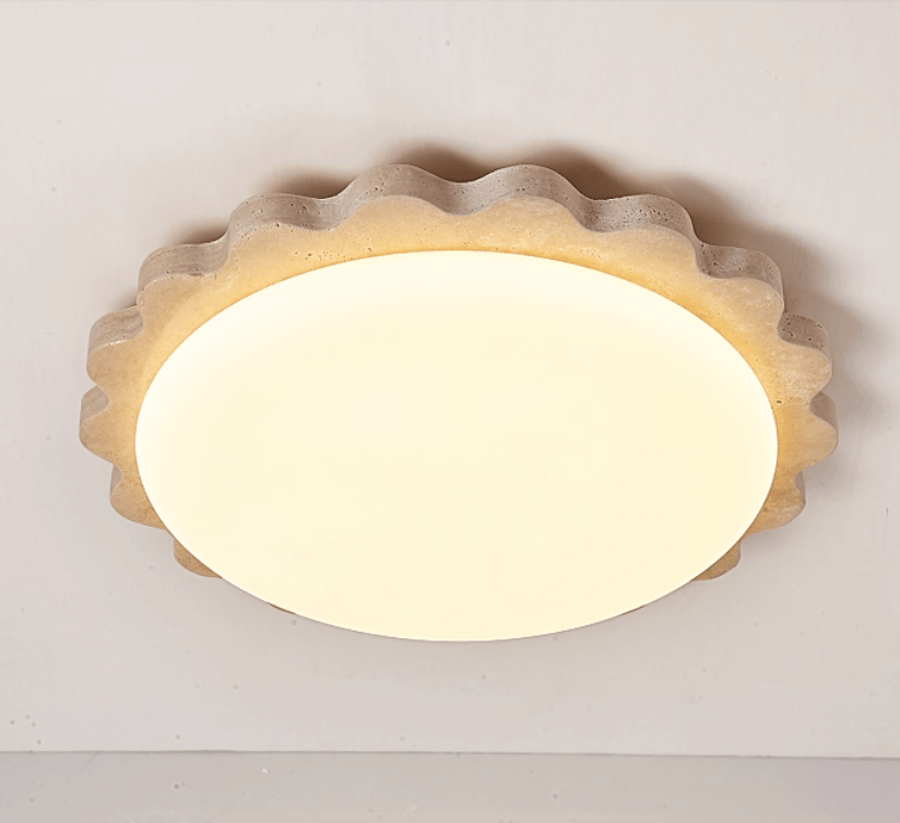 Crestwood travertino Scallop Edge lámpara de techo