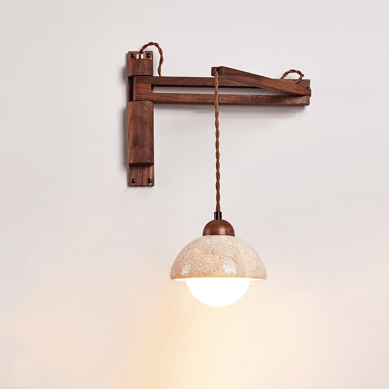 Aplique de pared de travertino Swing Arm