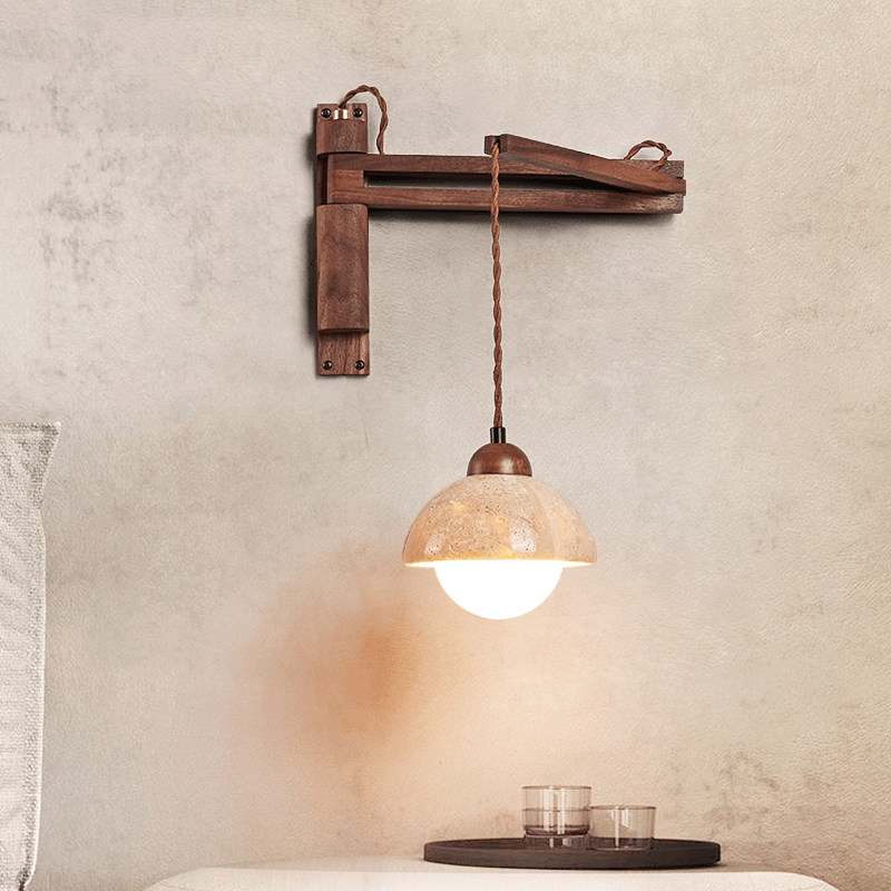 Aplique de pared de travertino Swing Arm