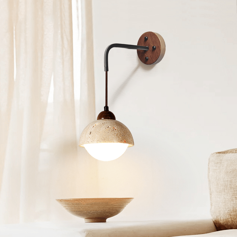 Aplique de pared de travertino Swing Arm