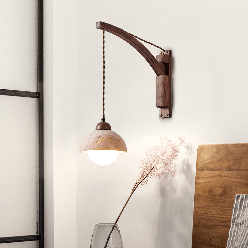 Aplique de pared de travertino Swing Arm