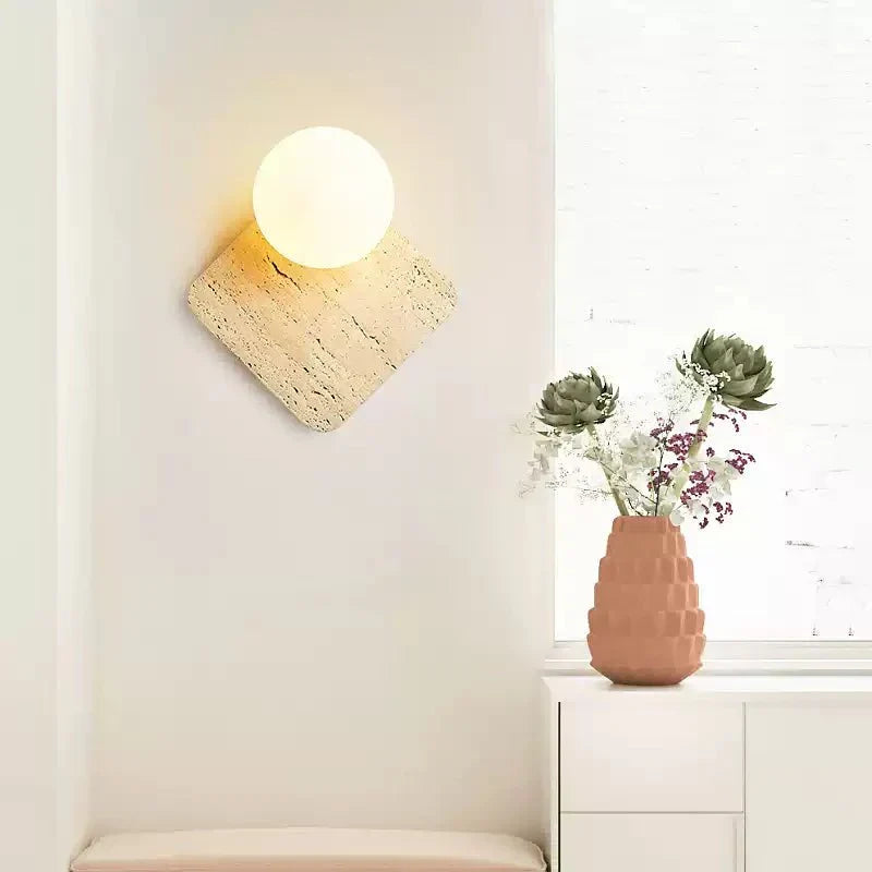 Pia aplique de pared Elmwood con esfera de madera
