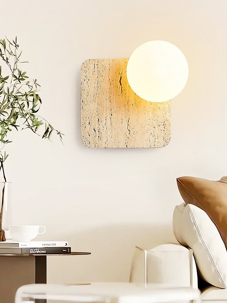 Pia aplique de pared Elmwood con esfera de madera