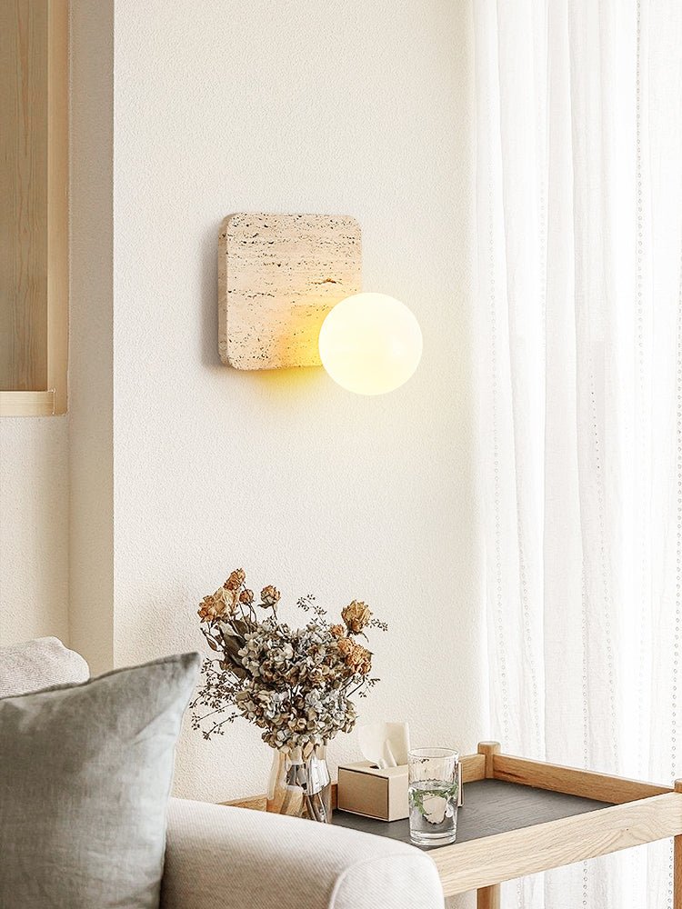 Pia aplique de pared Elmwood con esfera de madera