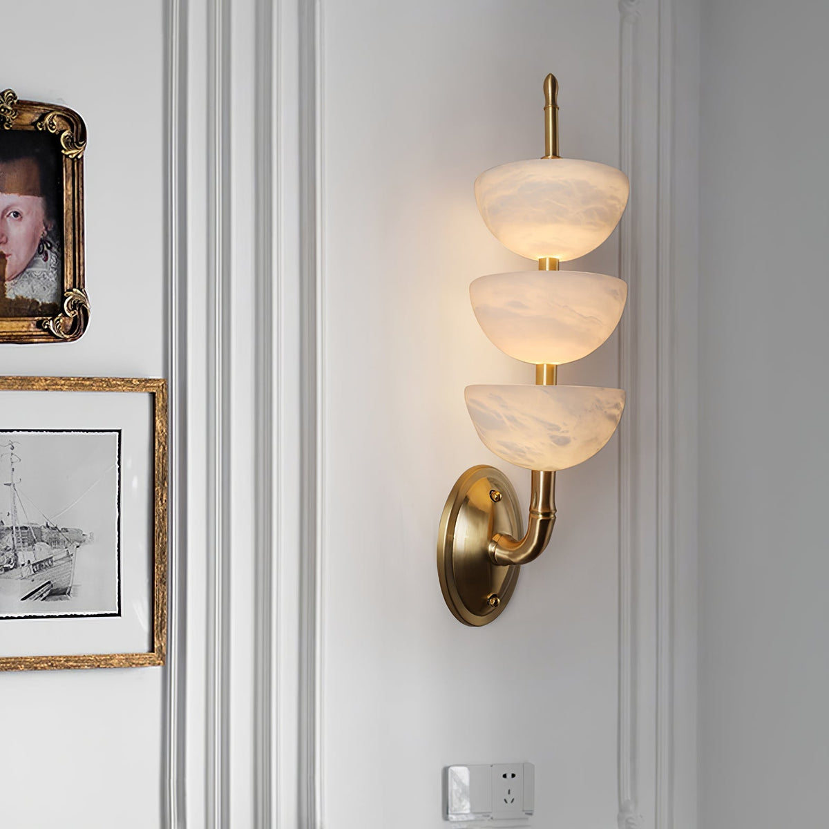 Ulmiraris aplique de pared alabastro