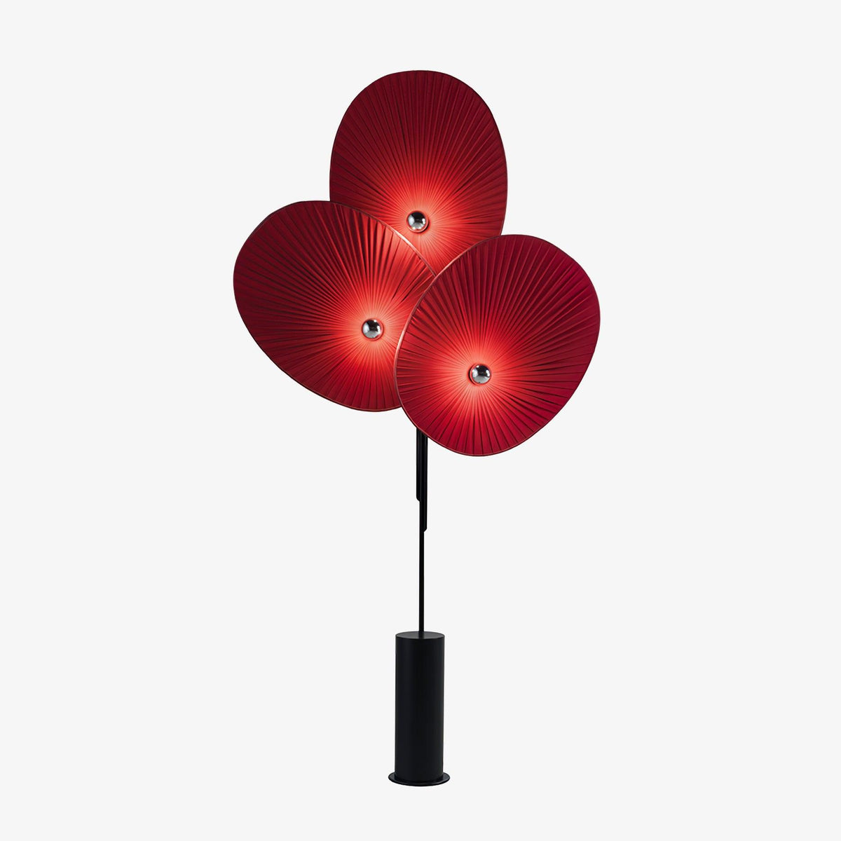 Scarlet lámpara de pie pétalo de tejido