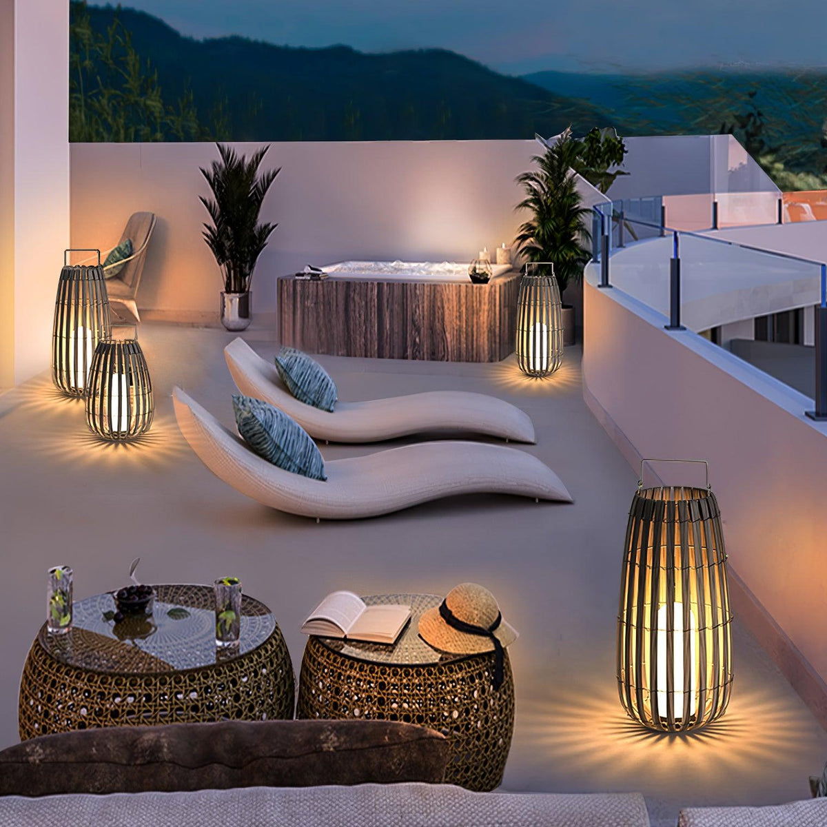 Veshael Tropic Braid farol lámpara exterior