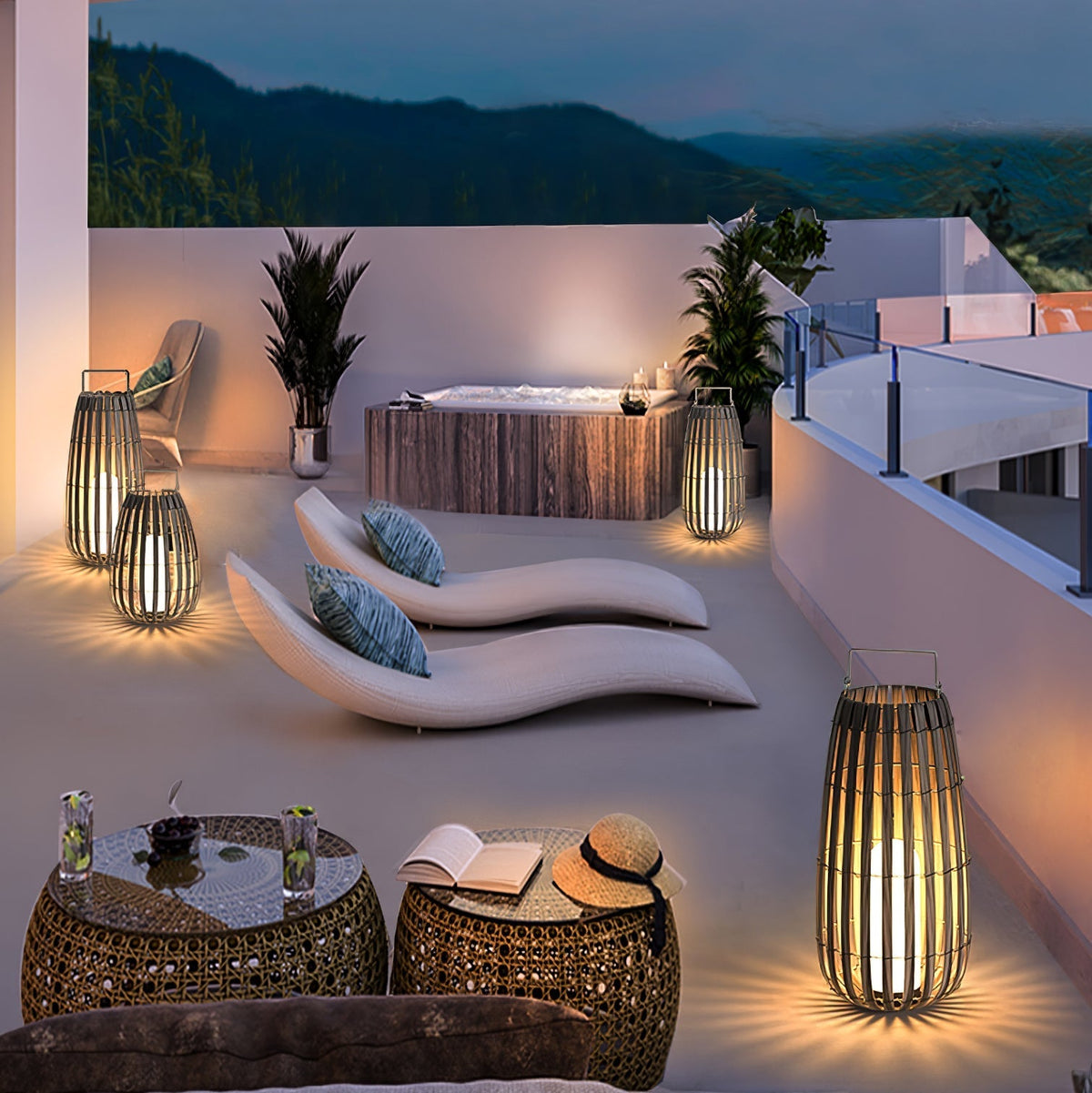 Veshael Tropic Braid farol lámpara exterior