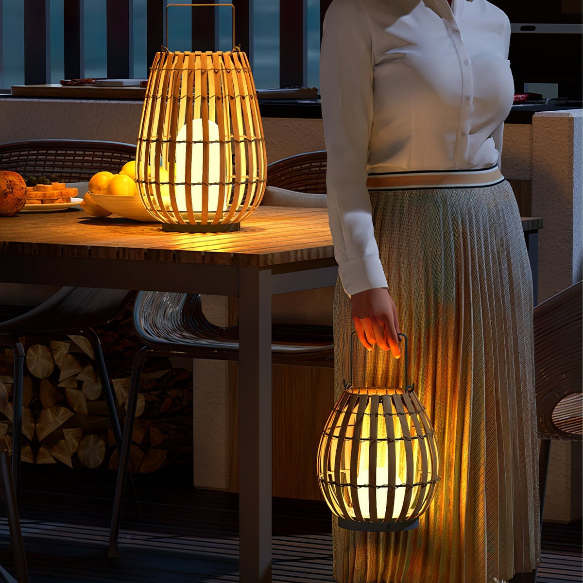 Veshael Tropic Braid farol lámpara exterior
