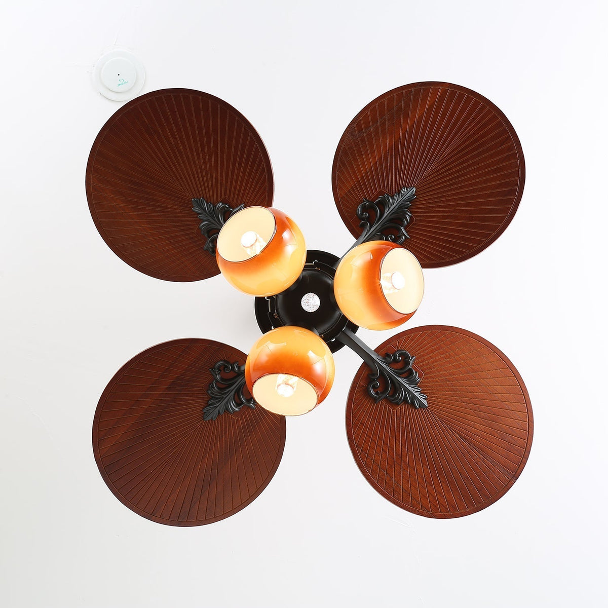 Celiira ventilador de techo con luz Tropical de vidrio