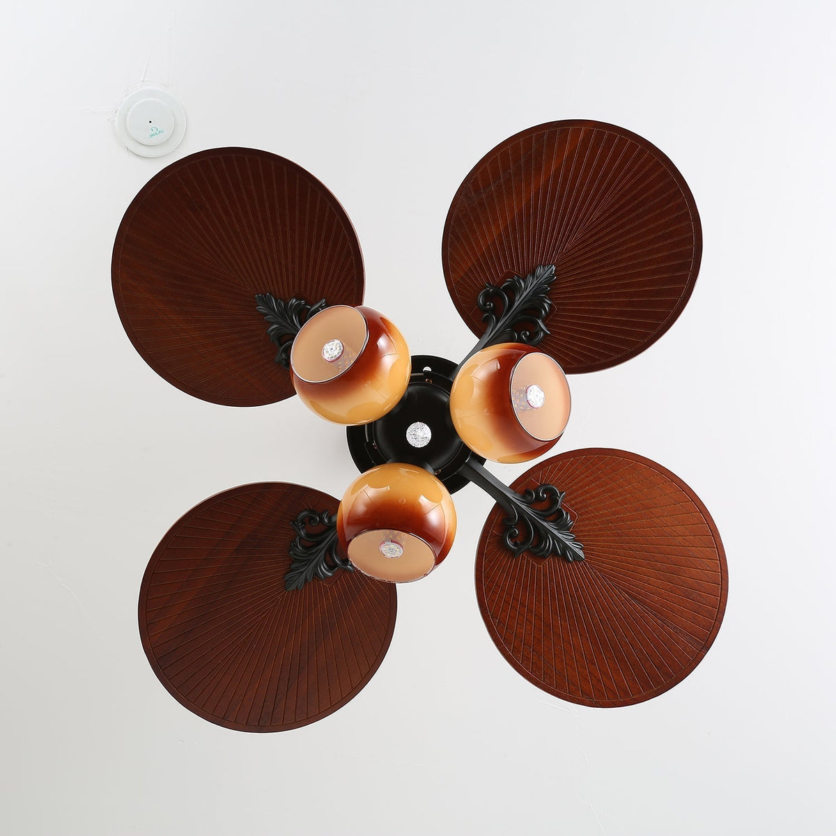 Celiira ventilador de techo con luz Tropical de vidrio