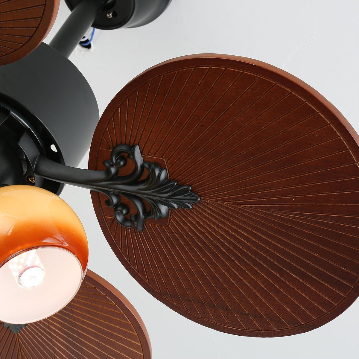 Celiira ventilador de techo con luz Tropical de vidrio
