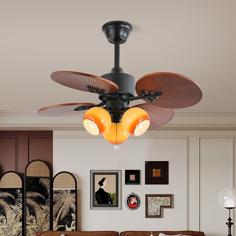 Celiira ventilador de techo con luz Tropical de vidrio