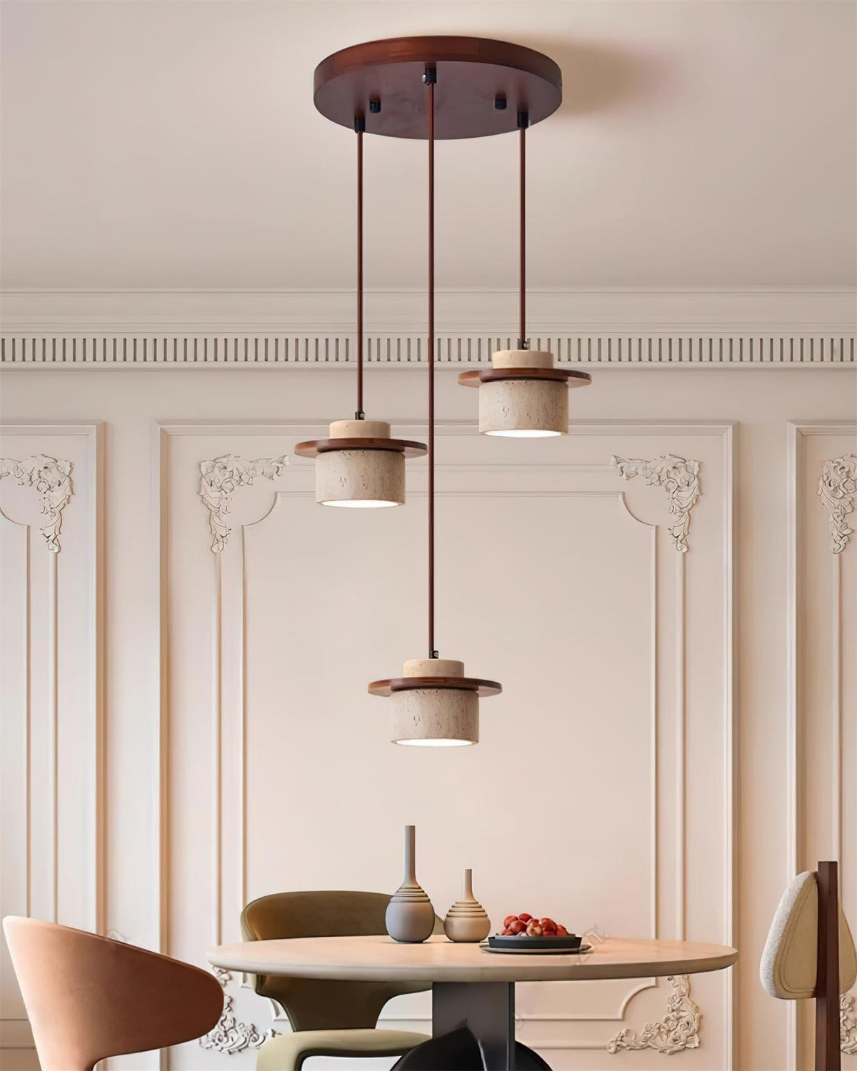 Eluno lámpara colgante multi-luz travertino