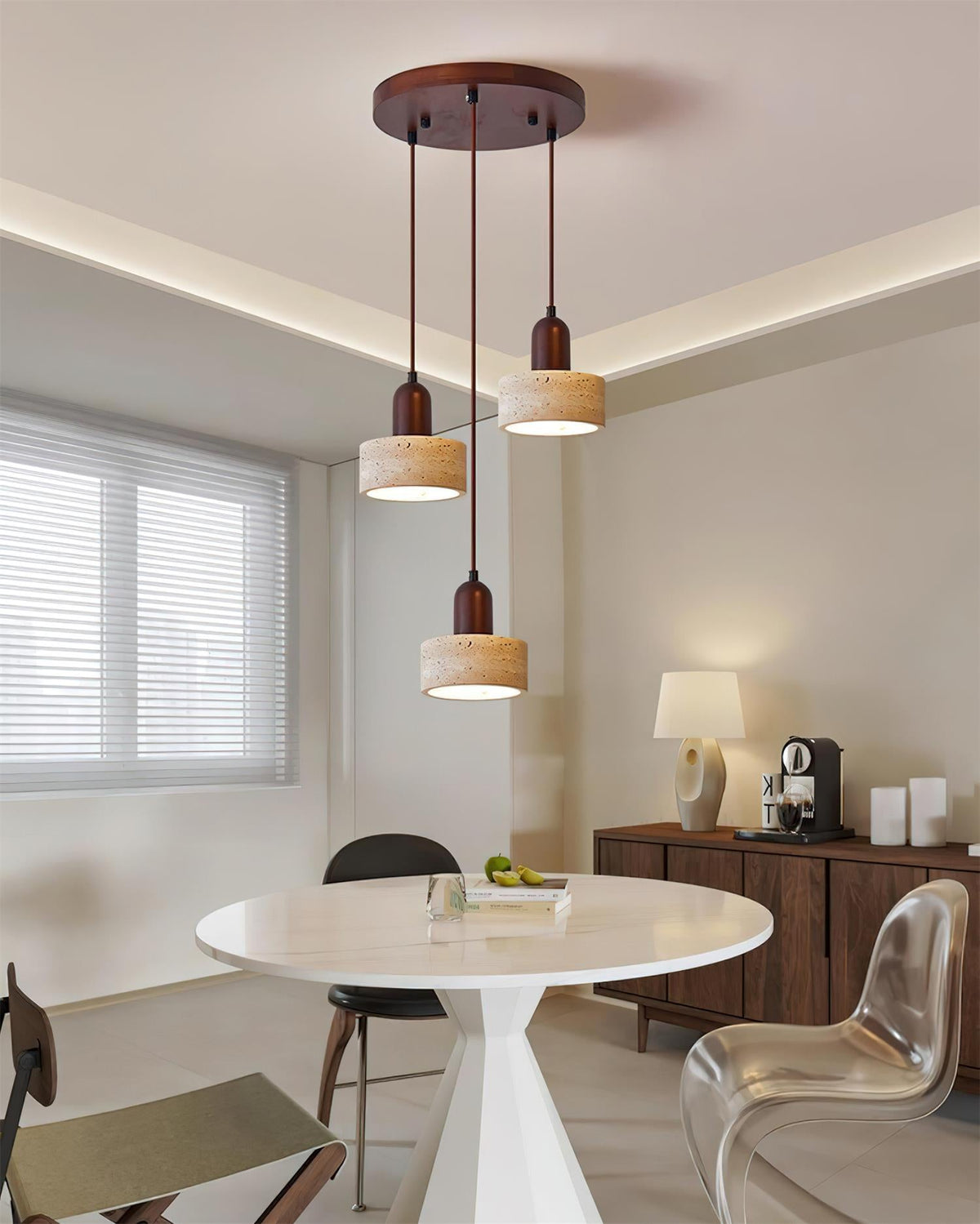 Eluno lámpara colgante multi-luz travertino