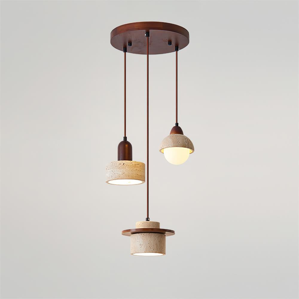 Eluno lámpara colgante multi-luz travertino